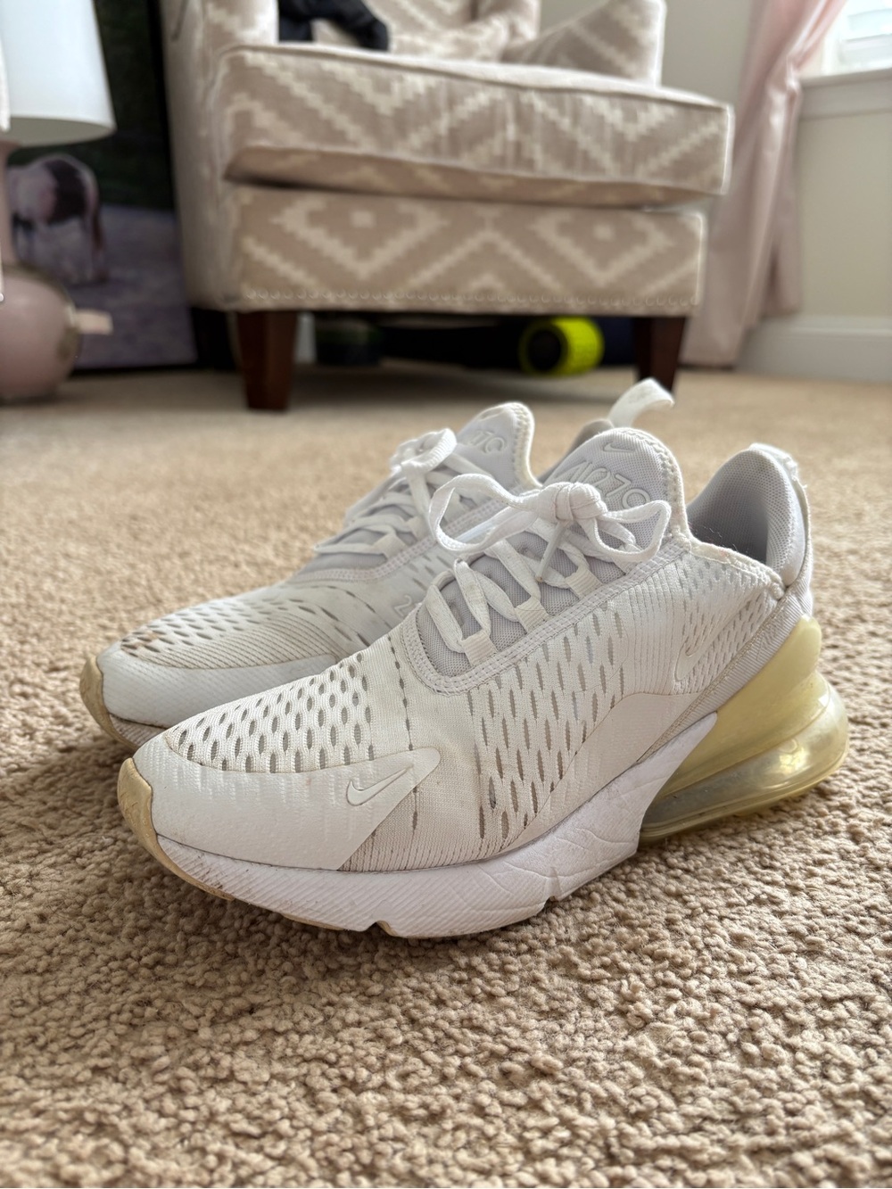 Nike Air Max 270 White Sneakers Size 7